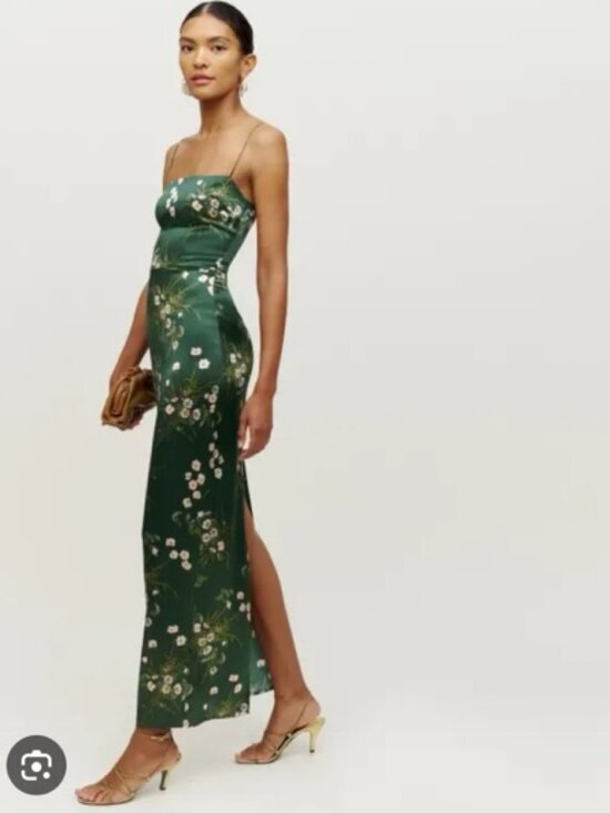 Reformation Dresses & Skirts - Reformation Green Frankie Silk Dress